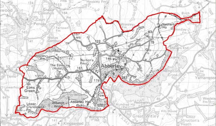 Abberley Parish boundaries